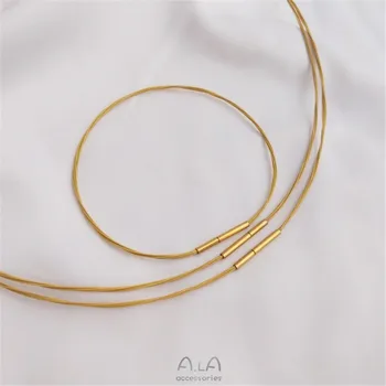 Ошейник из японской золотой проволоки, неувядающая ключичная цепочка, золотой универсальный браслет, колье, цепочка, подвеска, веревка, браслет