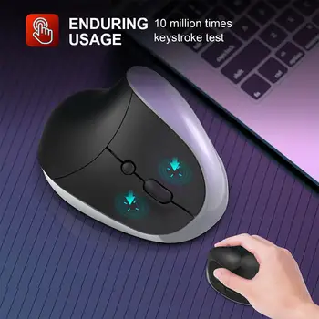 Беспроводная мышь 2,4 g с разрешением 2400 точек на дюйм, эргономичная вертикальная рукоятка, офисная игровая мышь Plug-Play для настольного ноутбука
