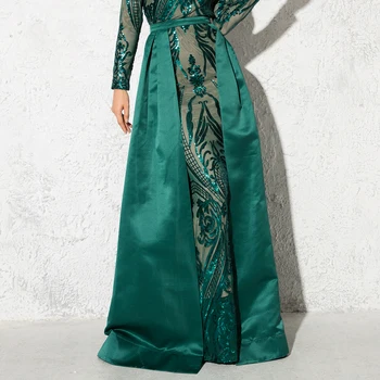 Зеленая бордовая юбка в стиле ампир длиной до пола бальное платье