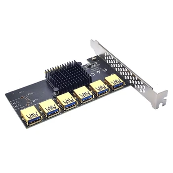 От 1 до 6 PCIE Riser от 1X до 16X USB3 Графический удлинитель Riser Карта Адаптера PCI для Express 16X Слотов Множительная карта для Comp