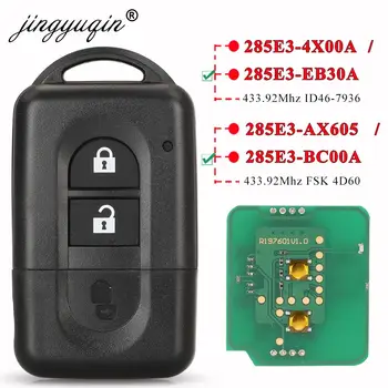 jingyuqin Бесключевой дистанционный ключ 433 МГц ID46/4D60 для Nissan X-trail Qashqai Pathfinder Micra NV200 285E3-4X00A/EB30A/AX605/BC00A