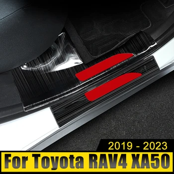 Для Toyota RAV4 XA50 2019 2020 2021 2022 2023 RAV 4 Протектор Порога Автомобиля Из Нержавеющей Стали Накладка На Педаль Наклейка Аксессуары